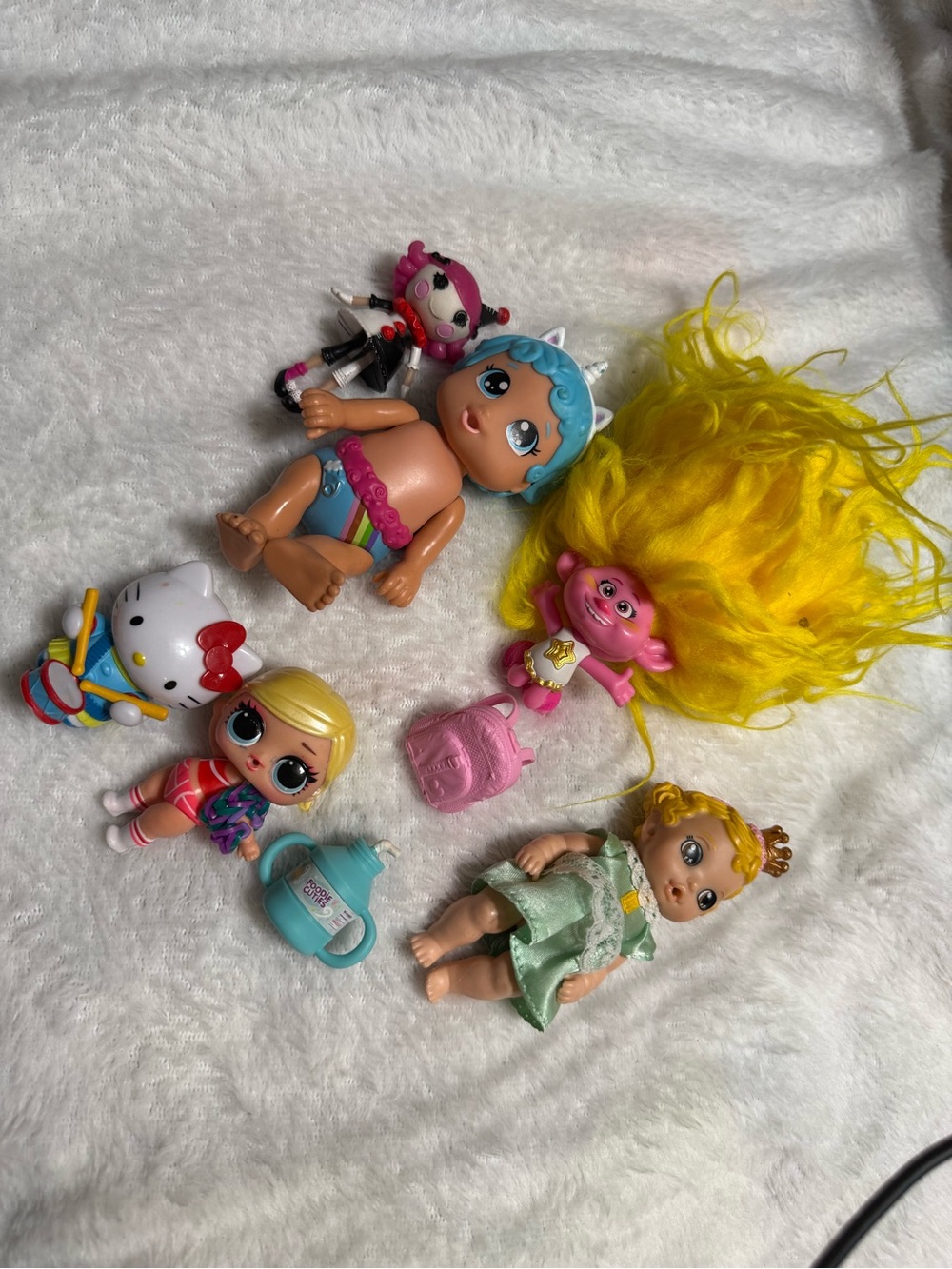 LOL Surprise Trolls Hello Kitty Mini Doll Figure Accessory Toy Lot